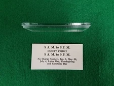 1ST & 2ND GENERATION DUNCAN MILLER PARKING METER HOURS OF OPERATION WINDOW/CARD