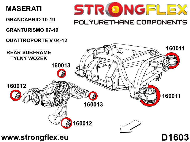 PU Full Suspension Bushing Kit 166101B fits Maserati Quattroporte / Granturismo