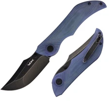 VDK Knives Talisman Folding Knife 3.25" D2 Tool Steel Blade Blue G10 Handle