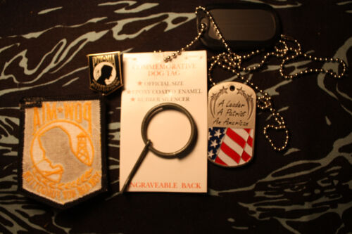 Prisoner of war POW-MIA 5 item lot dog tag VIETNAM WAR military veteran emblem - Picture 2 of 4
