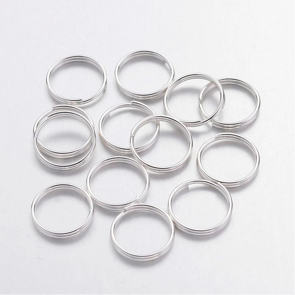 LOT de 150 ANNEAUX DOUBLES CONNECTEURS 10mm ARGENTES perles bijoux de sac