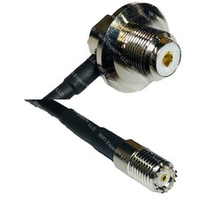 LMR240 UHF Female Angle to MINI UHF FEMALE Coax RF Cable USA-Ship Lot