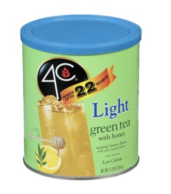 4C Light Green Tea Antioxidant Iced Tea Mix 13.9 oz. Canister