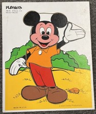 Vintage Playskool 8 piece Wood Puzzle Mickey Mouse 190-05