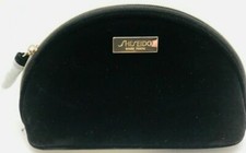 SHISEIDO BLACK VELVET COSMETIC ZIPPER BAG / POUCH EMPTY /TRAVEL New 