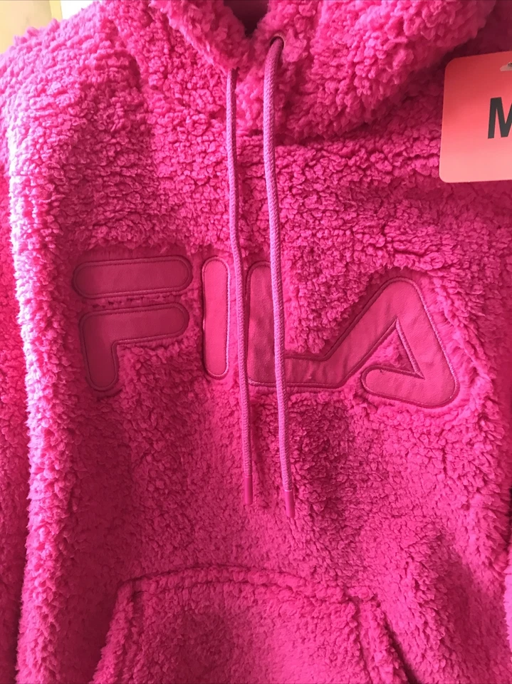 Ladies Fila Logo Beetroot Purple Fleece Hoodie Hoodie ITEM 360381 Size M New - Image 2 of 4