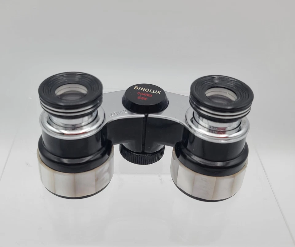 Binoculars 2.5X Binolux J-B142 Coated Compact Opera Leather Case Japan J-E10 - Image 2 of 4