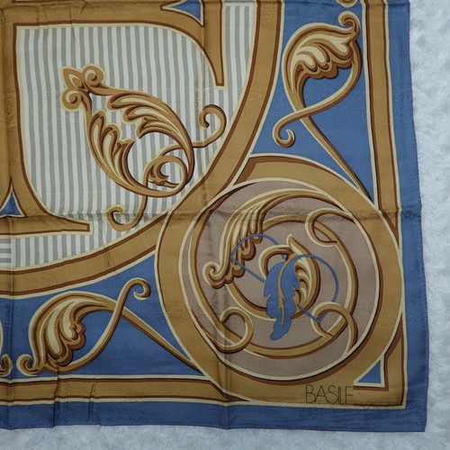 BASILE Blue Jacquard Silk Scarf Scarves 33.5" X 34.5" O997 - Picture 5 of 15
