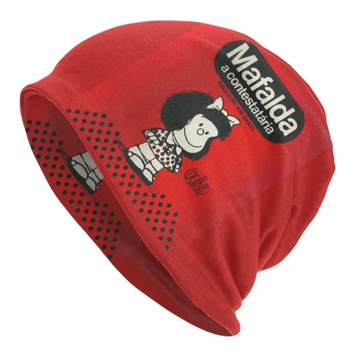 Mafalda Riding A Bike Skullies Beanies Caps Knit Hat Adult Quino Bonnet Hats - Picture 30 of 37