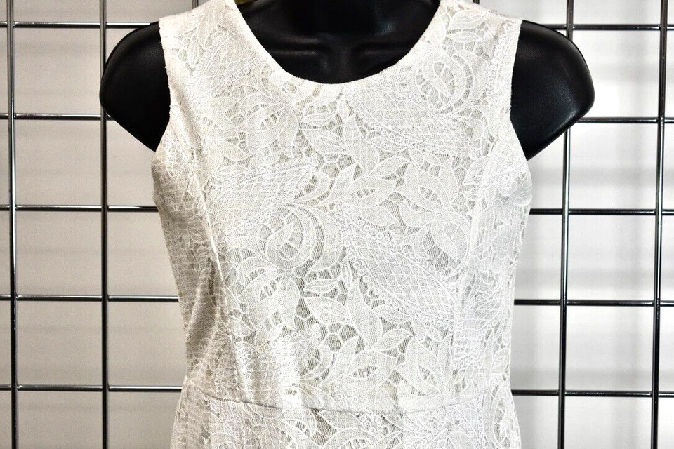 DKNY White Lace Girls Fancy Sleeveless Dress Size Large or 14 Youth On Sale - Image 2 of 4