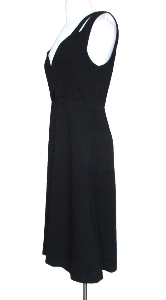 Vestido Carven Lys Talla 42 Mujer Negro Doble Correa Recorte Cerradura Sin Mangas Foto 3 de 4