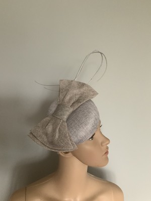 Grey Pillbox Fascinator Cheltenham Festival Race Day Wedding Hair