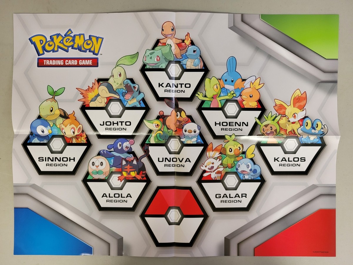 POKEMON SWORD SHIELD REGION STARTERS ONE SIDED PROMO POSTER 17
