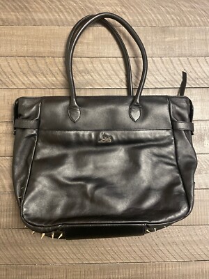 Christian Louboutin Black Leather Leopard Pony Hair Roxane