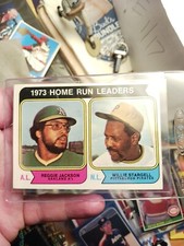 1974 Topps Set-Break #202 Home Run Leaders Reggie Jackson Willie Stargell A's 