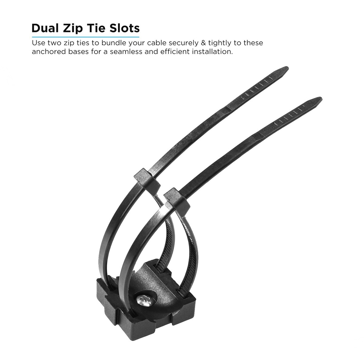 Recoil ZTM19-K100 100Pcs Modular Cable Zip Tie Mounts, Dual Slots