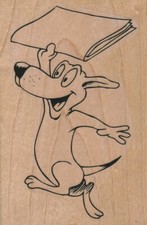 Dog Bringing The Paper 2 1/2 x 3 3/4" Rubber Stamp, Dog Stamp, Dog Lover Stamp