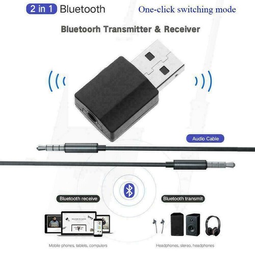2-w-1 Adapter Bluetooth Odbiornik Nadajnik Muzyka Audio 8I9E S4W9 B5M1 A2O1 - Zdjęcie 3 z 10