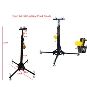 2pcs Crank Stage Stands19ft Height Four-legged Heavy Duty Tower Lifter w/Wheels-