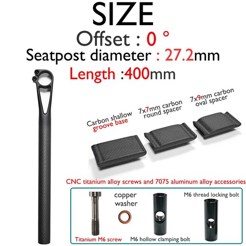 Carbon Hollow Seatpost 0/25°degree 27.2/30.8/31.6mm for Road Gravel MTB Bicycles - Picture 7 of 36
