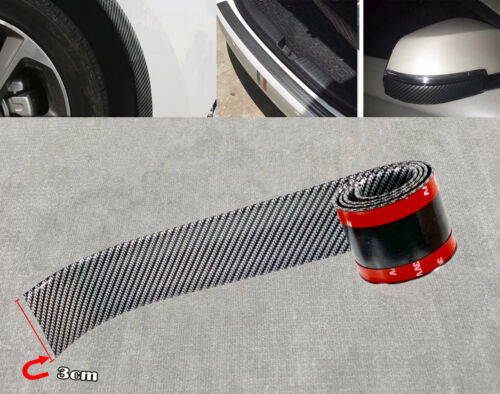 3cm X 1m Carbon Fiber Look Scuff Plate Door Sill Step Panel Protector Strip - Bild 1 von 4
