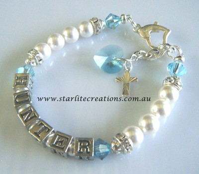 baby baptism bracelet swarovski