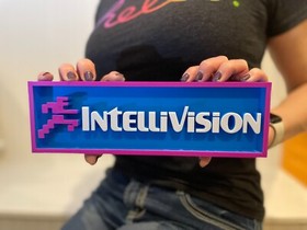 INTELLIVISION 3D printed game console placard, retro sign, multi-color
