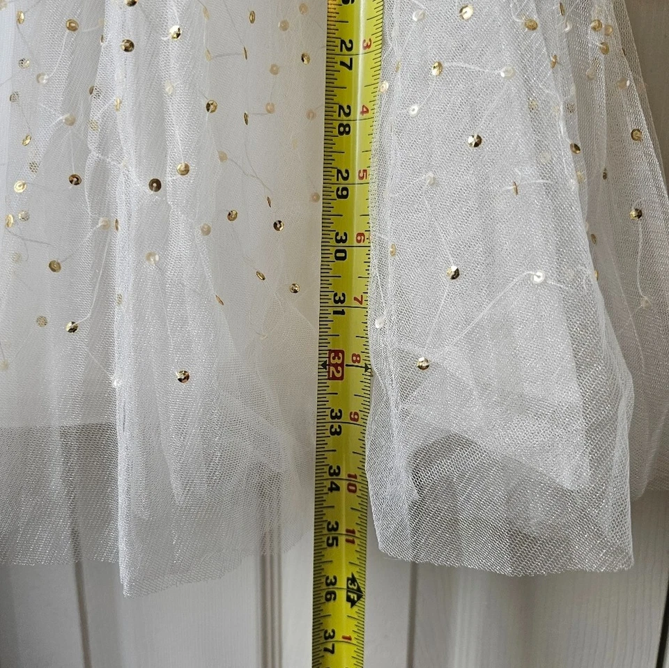 Sherri Hill Dress M Beaded Tulle Homecoming Short Fairy Princess Gold White 2794 - Image 4 of 4