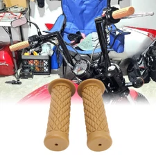 Pair 7/8" 22mm Hand Grips Handle Bar Rubber Gel For Indian Scout Bobber Custom