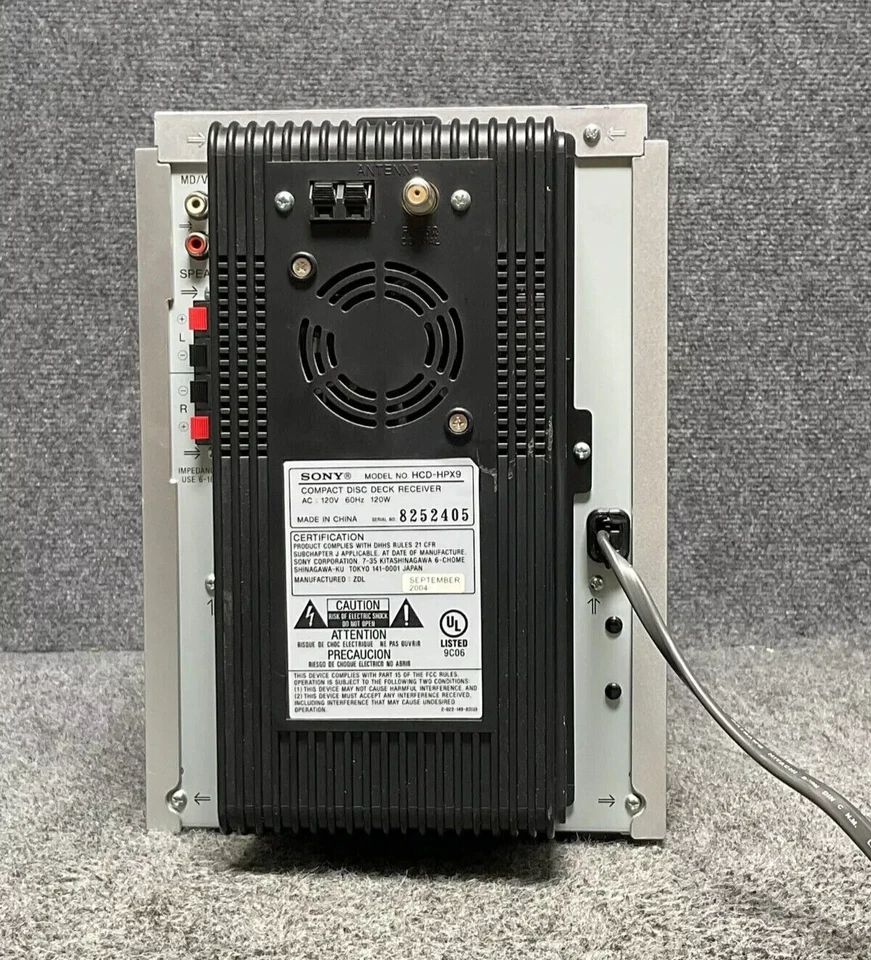 Sony CD Deck Receiver HCDHPX9 🎶 Stereo Speakers Pair SS-CHPX9 Silver 🎵 - Image 2 of 4