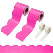 2 Rolls Bulletin Board Borders, 65.6ft Pink Border