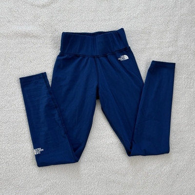 The North Face Blue Ankle Leggings Women s XS Solid Logo Knit