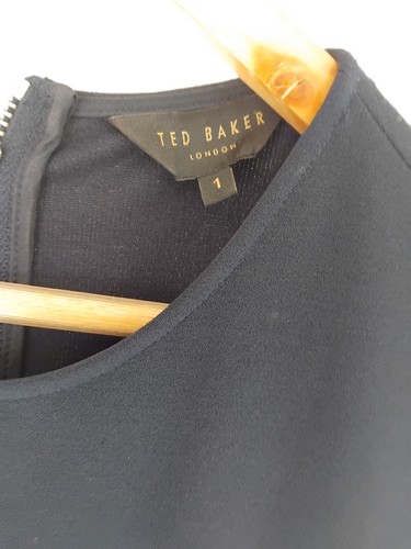 Ted Baker, Ladies Size 1 Navy Diamond Edge Dress - Picture 4 of 4