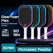Pickleball Paddle 3D 18K Raw Carbon Fibre Thermoformed EPP Gear Foam Core 14MM