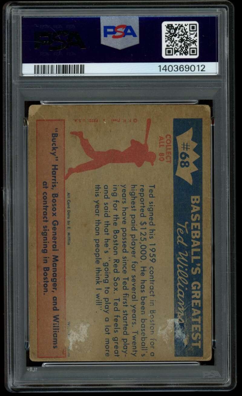 1959 Fleer Ted Williams #68 Ted Signs for 1959 PSA 1 Boston Red Sox  (9012) view 2