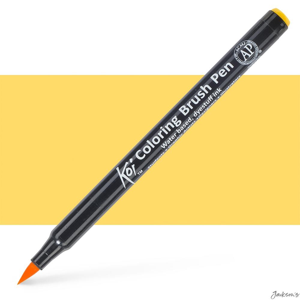 Sakura Koi Colour Brush Pen Nylon Nib Deep Yellow For Blending Art Drawing