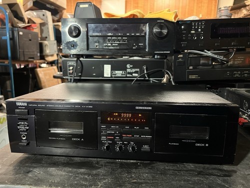 Vintage Yamaha Natural Sound Stereo Double Cassette Deck KX-W382 Black parts