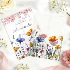 50 PCS PreFolded Vellum Jackets 5x7 Invitations Colorful Wildflower 115GSM