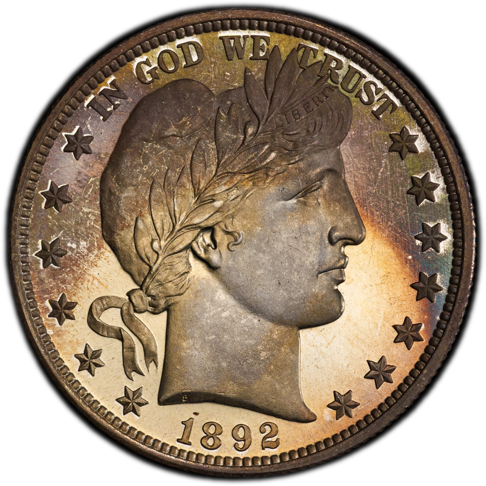 1892 50C Barber Half Dollar PCGS PR68 (CAC)