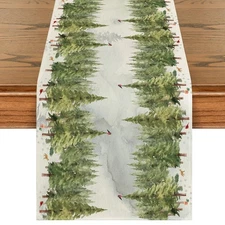 Christmas Decorations Trees Snowflakes Cardinals Table Runner Xmas Gift 13"x72"