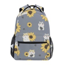 Cute Hamster Sunflower School Bookbag for Boys Girls Travel Backpack