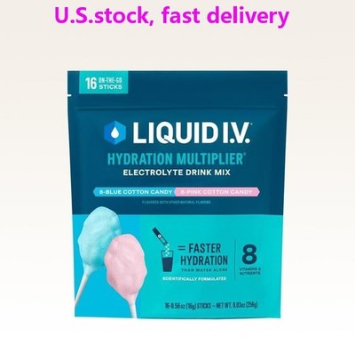 Liquid I.V. Hydration Multiplier - Cotton Candy - Hydration Powder Packets  Elec