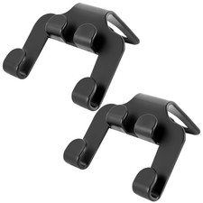 2 Pcs Car Seat Back Double Hooks Headrest Hangers Purse Bags Holder Organizer