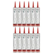 Sashco Lexel 12 Pack 10.5 oz Kitchen Bath Clear Paintable Adhesive Caulk - 13010
