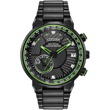 CITIZEN ECO DRIVE SATELLITE WAVE GPS FREEDOM BLACK ION PLATED WATCH CC3035-50E