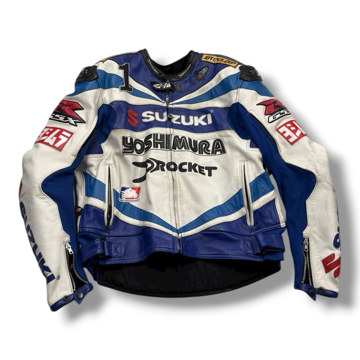 Used Thrashed Joe Rocket Yoshimura Racing Team Leather Motorcycle