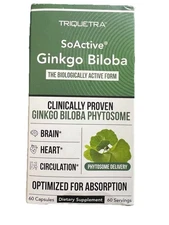 USA Made Triquetra Ginko Biloba Phytosome Brain Memory Heart Circulation NonGMO