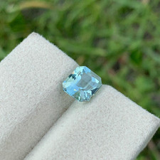 Natural Blue Aquamarine 1.60 Cts Octagon Cut SI Clarity Loose Stone Madagascar