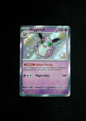 Wigglytuff Pokemon SV: Paldean Fates PAF #147/091 Holo Near Mint Shiny
