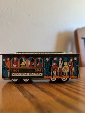 Vintage Tin Friction Trolley Car 504 Municipal Railway Made In Japan 1950s